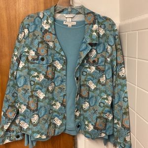 Christopher and Banks jacket paired with JM collection long sleeve Dressy shirt